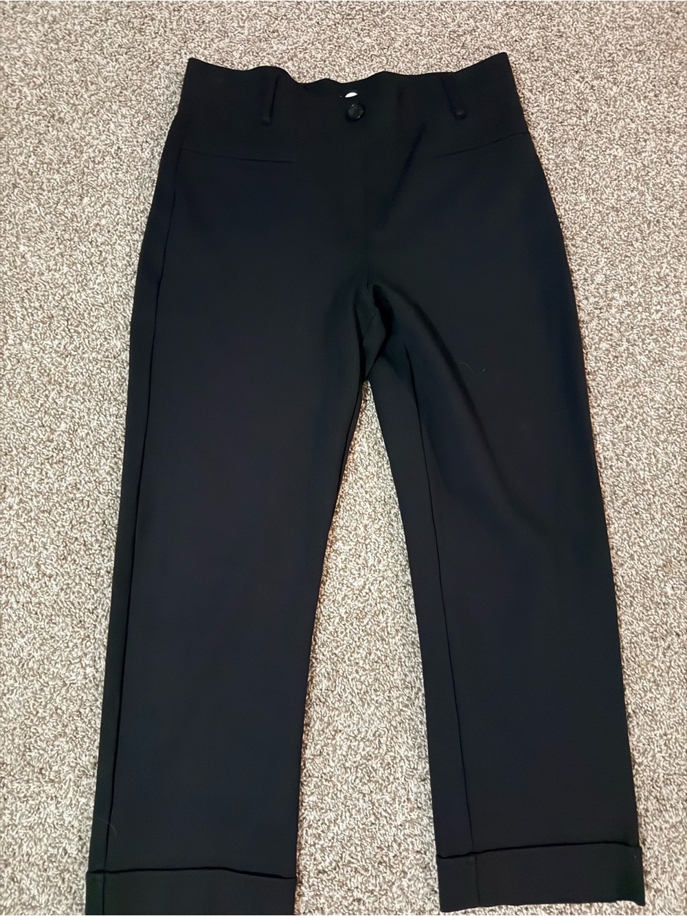 Betabrand Dress Pant Yoga Pants | Black | Size L | Cuffed Straight Leg